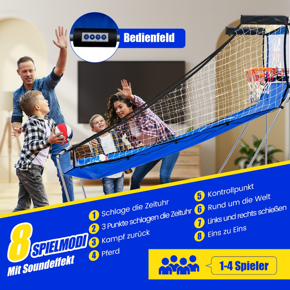 i – basketmaskin med bollar och luftpump spellägen Arkadbasketspel mörkblå – 8 1 4 8 – Blå