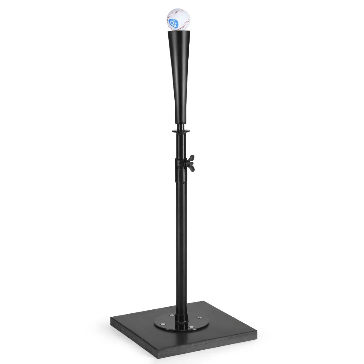 Batting – Tees höj och justerbart Baseballstativ bärbart med stabil bas – 63,5-91,5 cm – Svart