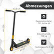 Stunt – Scooter med styrning och PU hjul aluminiumplatta – 360 – Svart