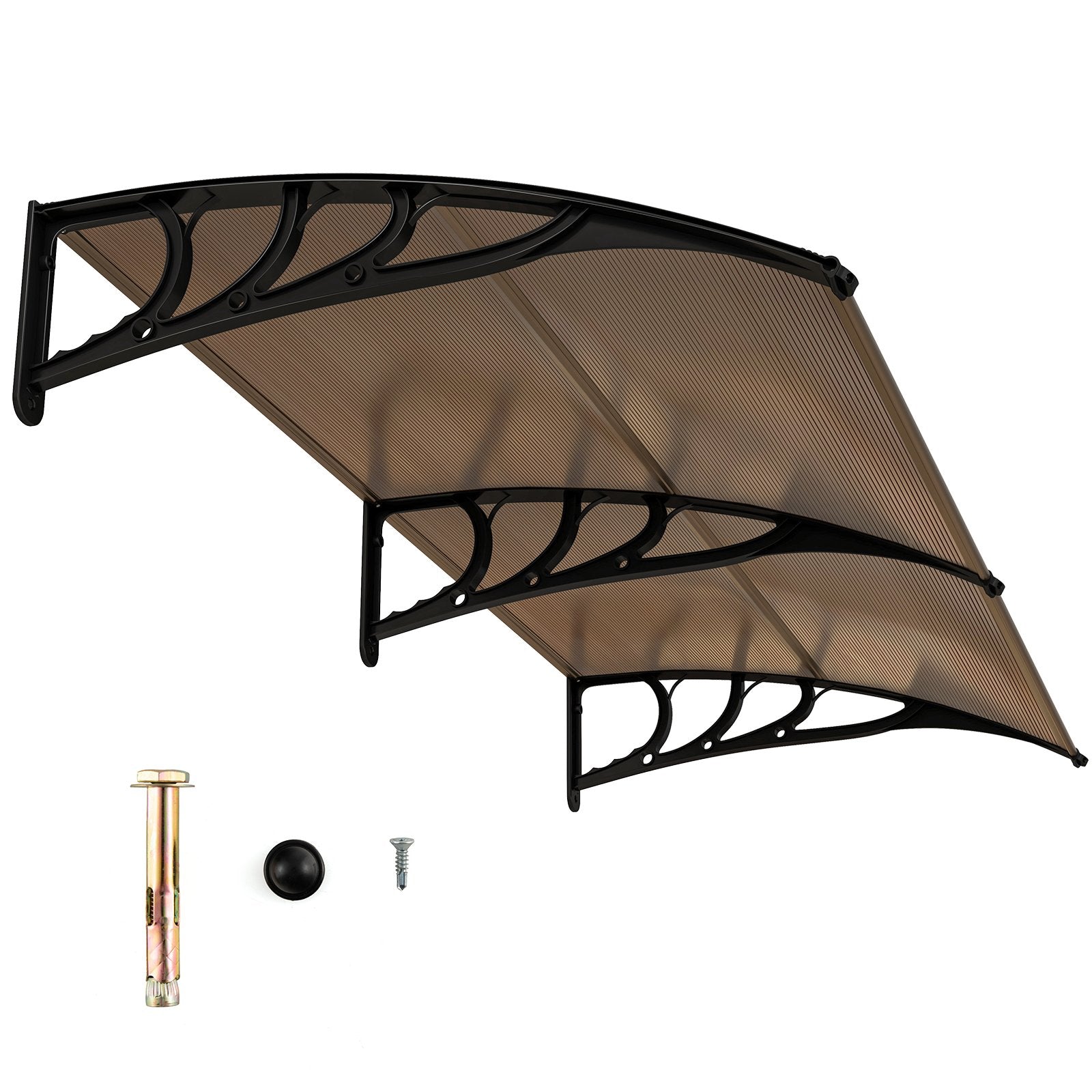 Entrétak – för ytterdörr Aluminium Överbyggnad Pultbåge – 199 x 99 cm – Kaffe