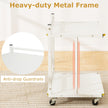 Sidebord – med hjul och öppna hyllor Skrivbord för skrivare C form Soffbord – 2 – Vit