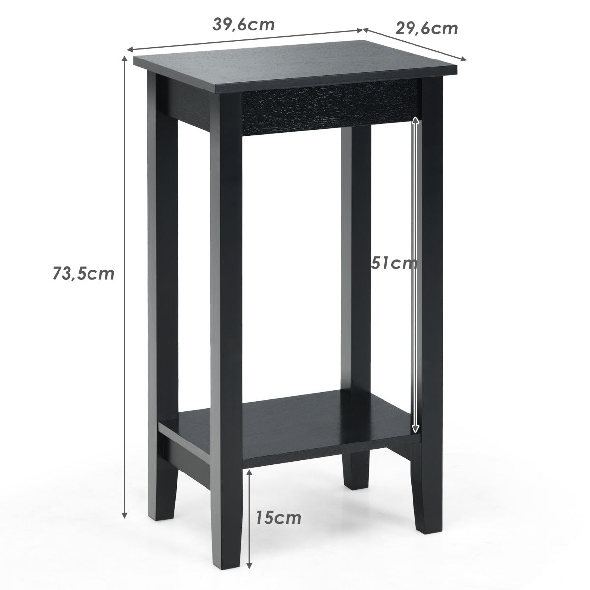 Mångsidigt – vånings High End bord rektangulärt – 2 – Svart