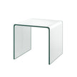 Sidobord – glas nattduksbord U format transparent fyrkantigt – 45 x 45 x 41 cm – Genomskinlig