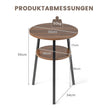 våningar – sidobord runt sängbord med metallram – 2 39 x 39 x 55 cm – Valnöt