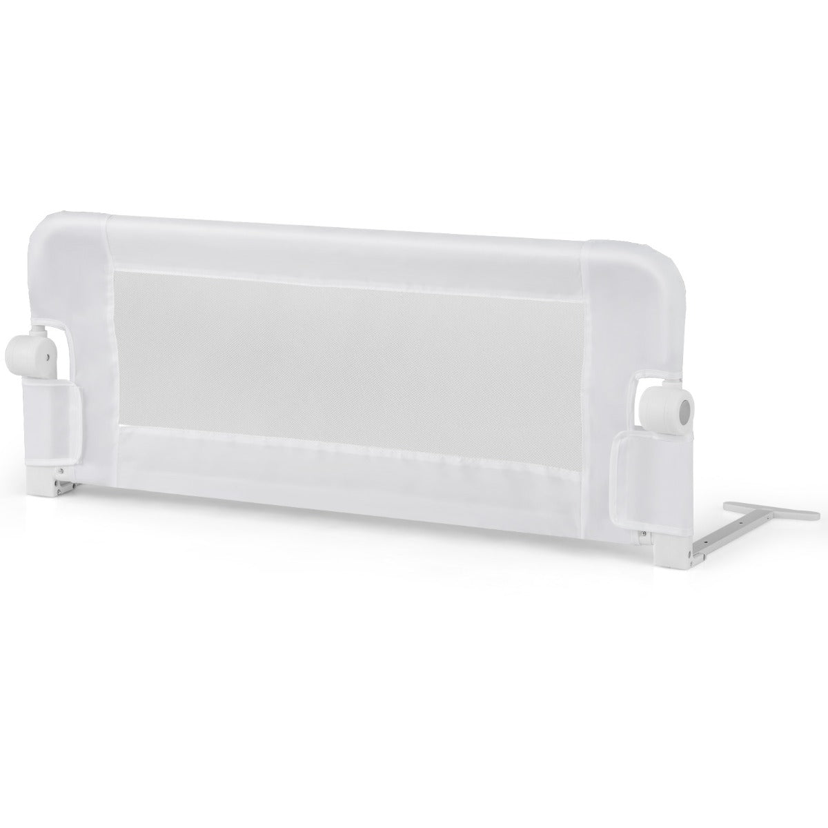 Säkerhetsgrind – för sänggrind småbarn med mjukt skum bälte – 105 x 40 x 42 cm – Vit