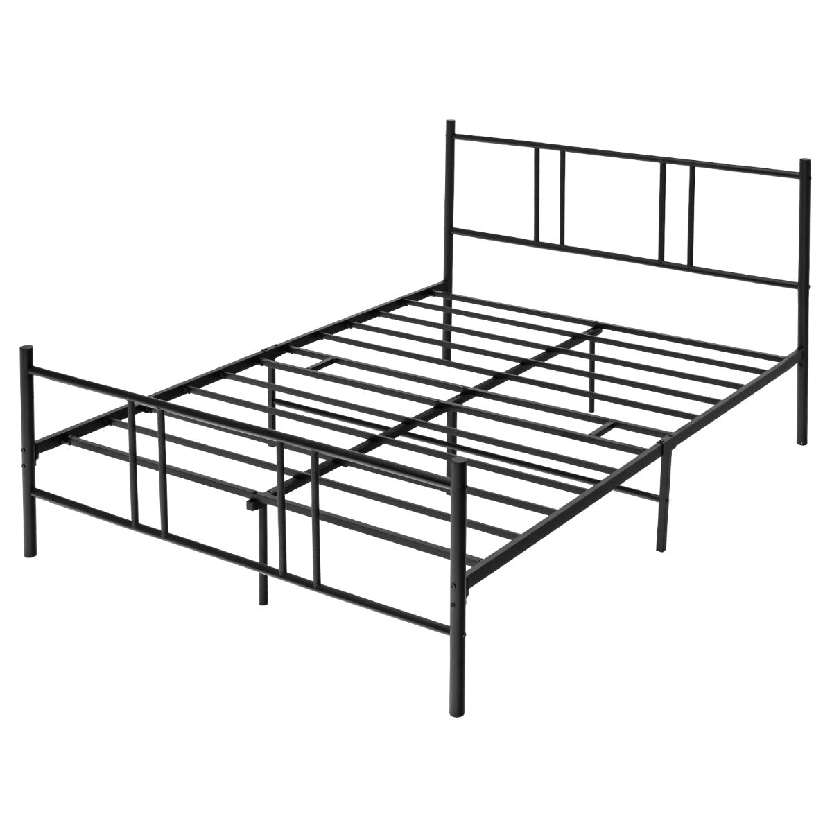 Sängstomme – i metall med sänggavel och fotgavel – 200 x 160 cm – Svart