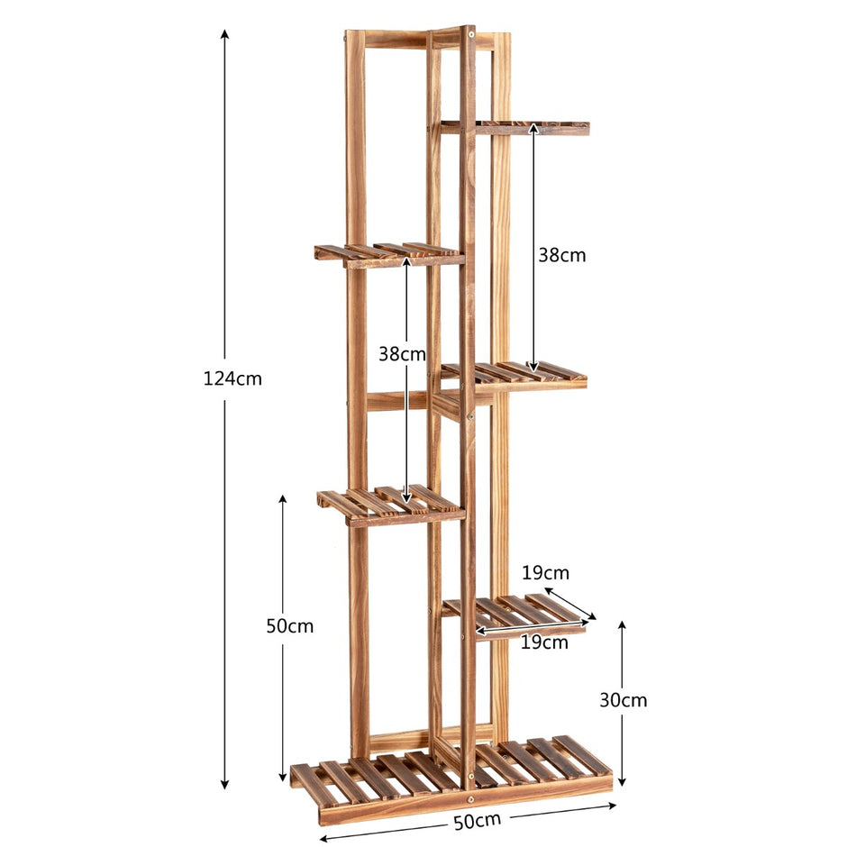 Blomsterhylla – vånings träväxtställ – 6 50 x 21 x 124 cm – Brun