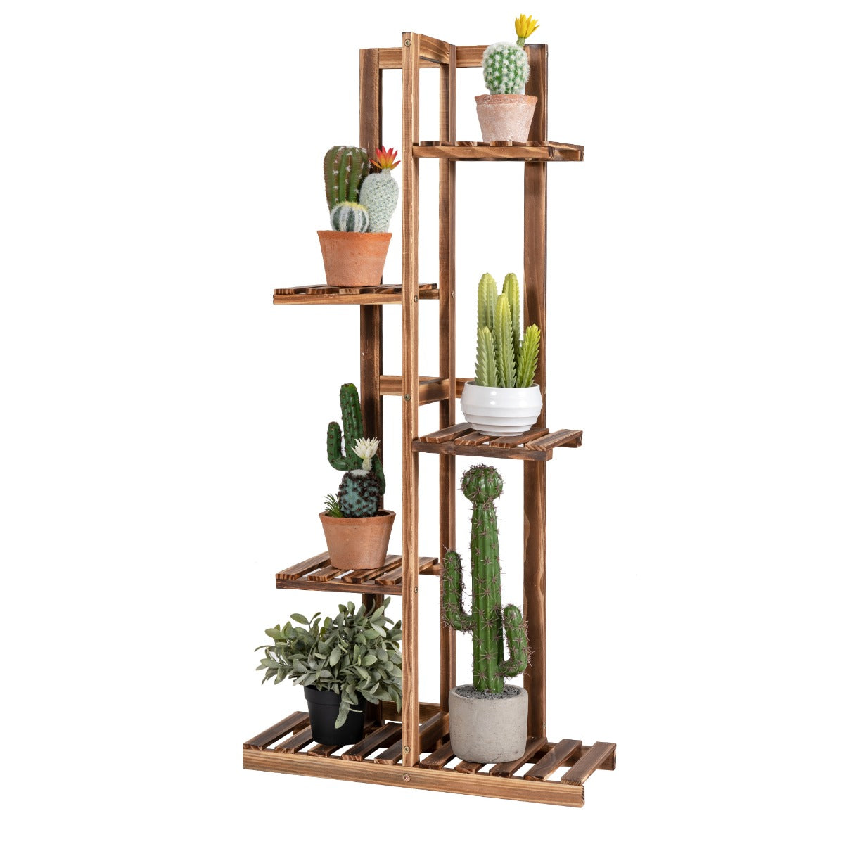 Blomsterhylla – vånings träväxtställ – 5 50 x 21 x 103 cm – Brun