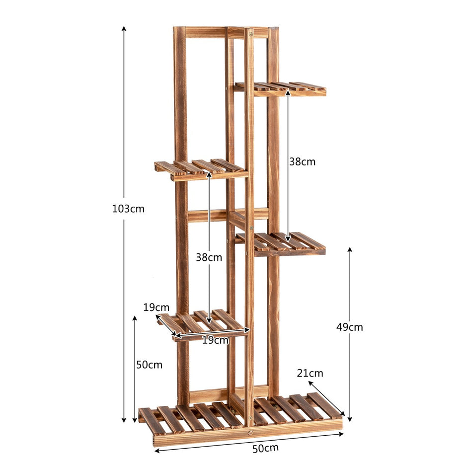 Blomsterhylla – vånings träväxtställ – 5 50 x 21 x 103 cm – Brun