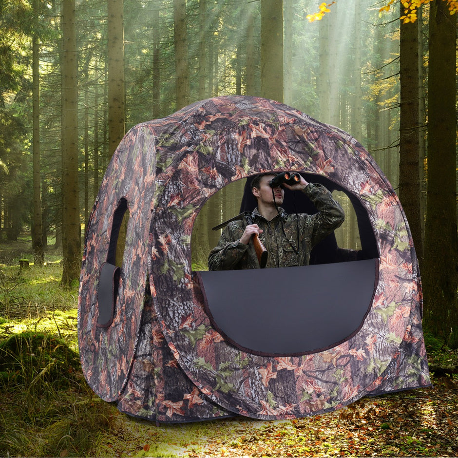 Jakttält – pop up design med 360° vy och bärväska spännband för personer – 2 – Färgglad