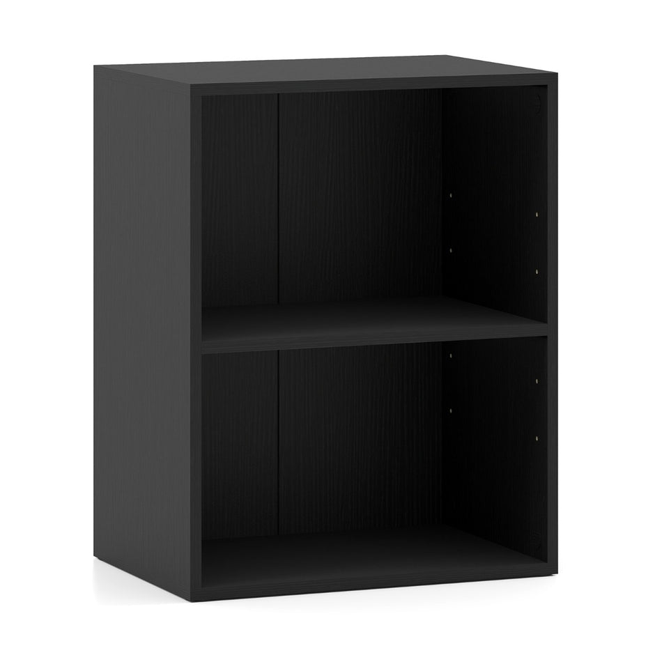 Bokhylla – våningshylla öppet förvaringshylla i trä – 2 42 x 29,5 x 53,5 cm – Svart