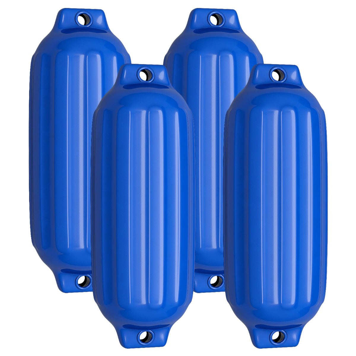 Set – med st båtskärmar, långa fendrar, kulskärmar, båtstamskydd, dockningsskärmar, – 4 , 68,5 x 21,5 cm – Blå