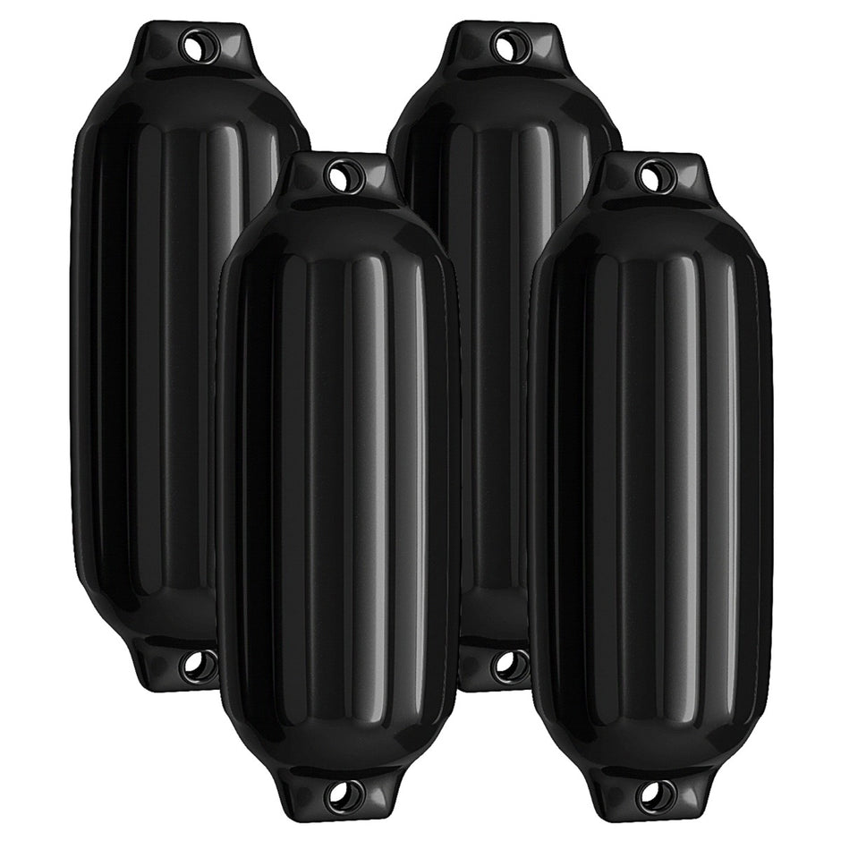 Set – med st båtskärmar, långa fendrar, kulskärmar, båtstamskydd, dockningsskärmar, svarta, – 4 58 x 16,5 cm – Svart