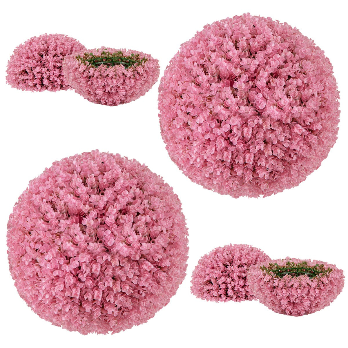 Buxbom – Bol Konstgjord Växt Eucalyptus Gräs Bolla – 2 44 cm – Rosa
