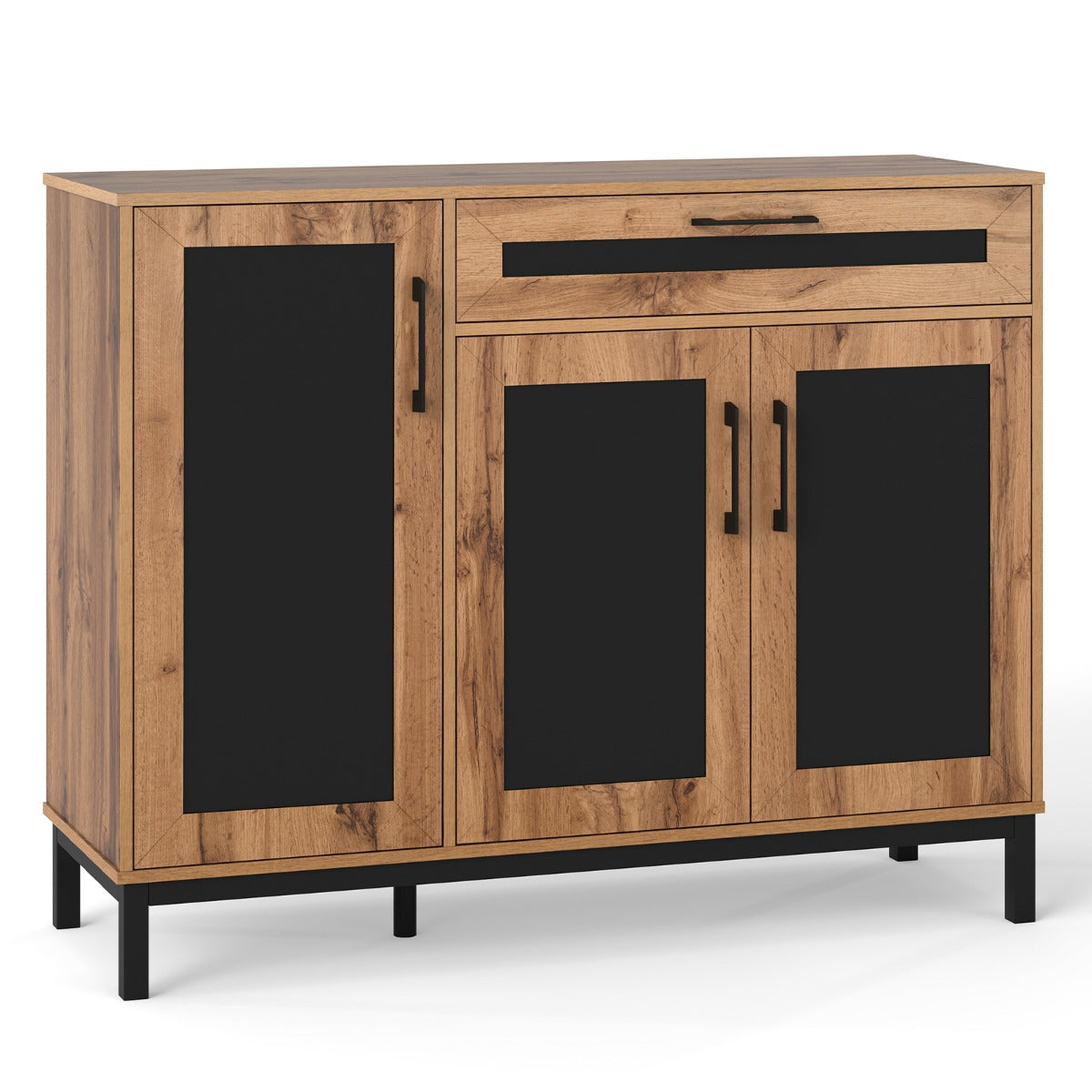 Buffet – Sideboard Sidobord Trästort lantliv Förvaringsskåp – 120 cm – Natur