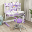 Barnskrivbordsstol – med höj och sänkbar sits Barnroterbar hjul Violett – 41-52 cm – Lila