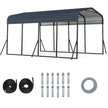 Carport – Tältgarage Vattentätt Bilskydd Lagringstält Partytält – 440 x 300 cm – Svart