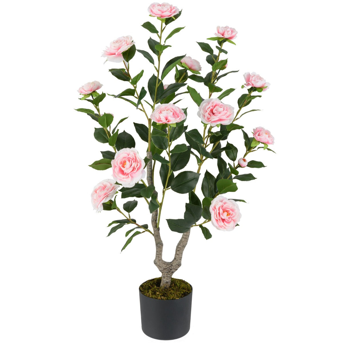 Konstgjord – träd med blommor konstväxt i kruka Kamelia – 90 cm – Rosa