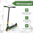 Stunt – Scooter med styrning och PU hjul aluminiumplatta – 360 – Grön