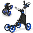 Golfvagn – hjulig Golftrolley Fällbar Golfcaddy Push Cart i Aluminium – 4 – Blå