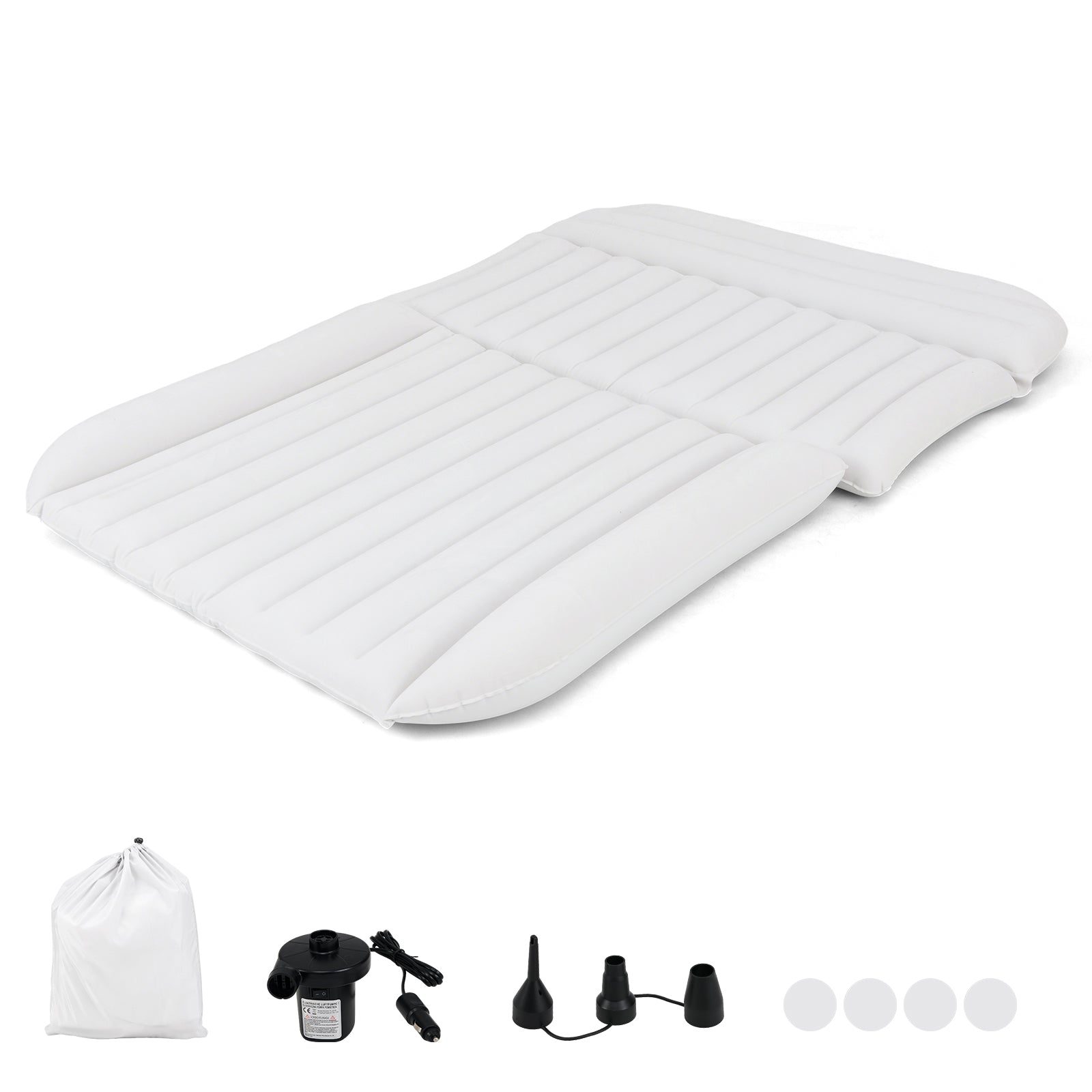 Bilmadrass – SUV luftmadrass dubbelsidig uppblåsbar luftsäng med luftpump – 190 x 130 cm – Beige