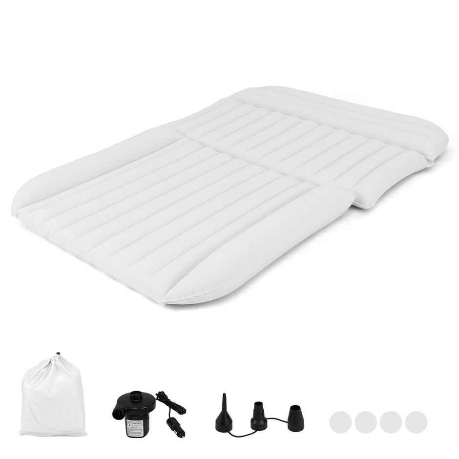 Bilmadrass – SUV luftmadrass dubbelsidig uppblåsbar luftsäng med luftpump – 190 x 130 cm – Beige
