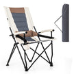 Camping – hopfällbar stol Vadderad med mugghållare + – 63 x 72 x 102 cm – Brun