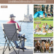 Camping – hopfällbar stol Vadderad med mugghållare + – 63 x 72 x 102 cm – Brun
