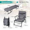 i – Trädgårdslounge med Huvudstöd och Justerbart Ryggstöd Vikbar Sollounge – 3 1 180 x 67,5 x 37 cm – Grå-svart