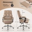 Ergonomisk – kontorsstol med inbyggd fotstöd, chefsstol, skrivbordstol – Kaffe