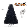 Hög – konstgjord vikning Halloween julgran PVC spetsar – 180 cm – Svart