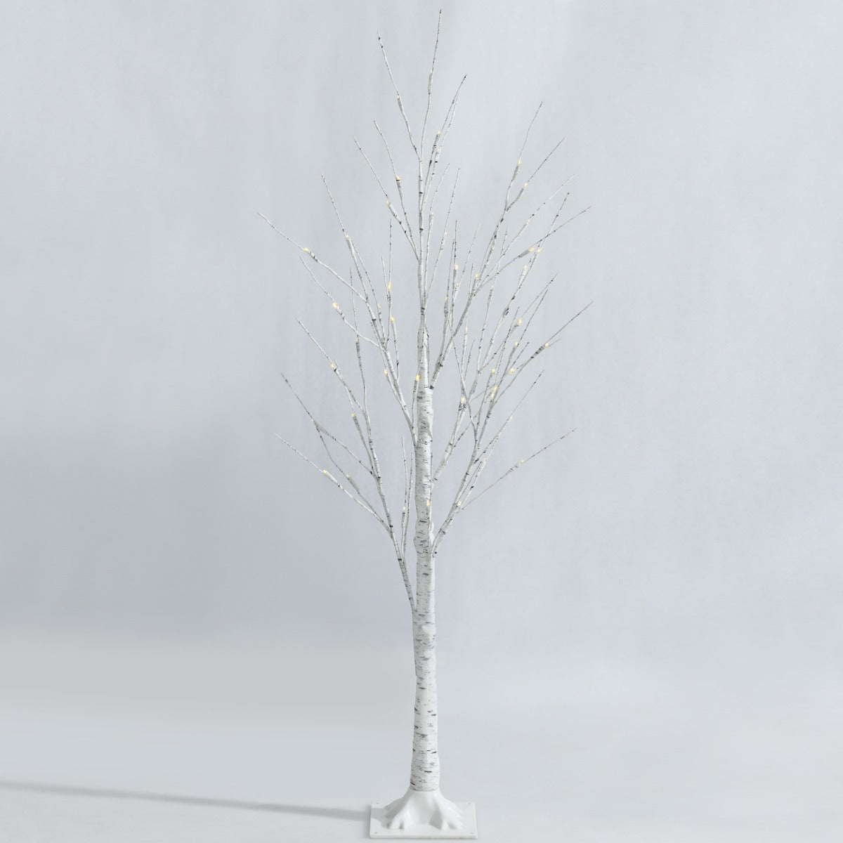 Upplyst – konstgjord björk med varma vita LED lampor – 48 120 cm – Vit