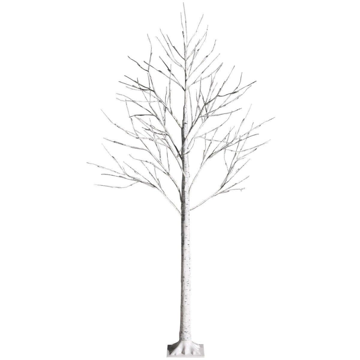 Konstgjord – björk med varmvita LED lampor för julvit – 48 180 cm – Vit