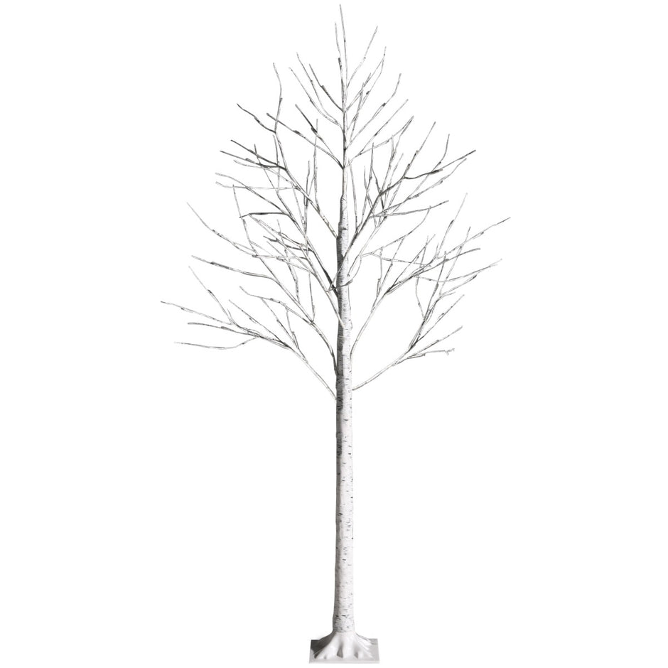 Konstgjord – björk med varmvita LED lampor för julvit – 48 180 cm – Vit