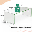 Soffbord – Glasbord U format sidobord av härdat – 108 x 50 x 35 cm – Genomskinlig