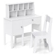 Skrivbord – barn med stol låda skåp och hylla – 79 x 34 x 91 cm – Vit