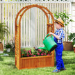 Blomlåda – med spaljé, högbädd och böjd tak, rosenträ planteringslåda, trä – 83 x 36 x 146 cm – Brun