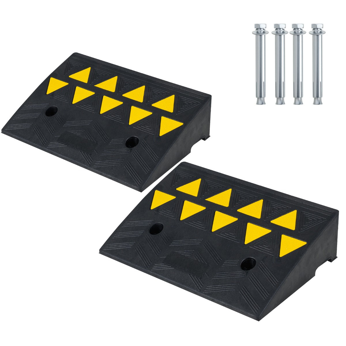 pack – helt gummi tröskelramp med tons bärförmåga – 2 10 122 x 84 x 33 cm – Svart