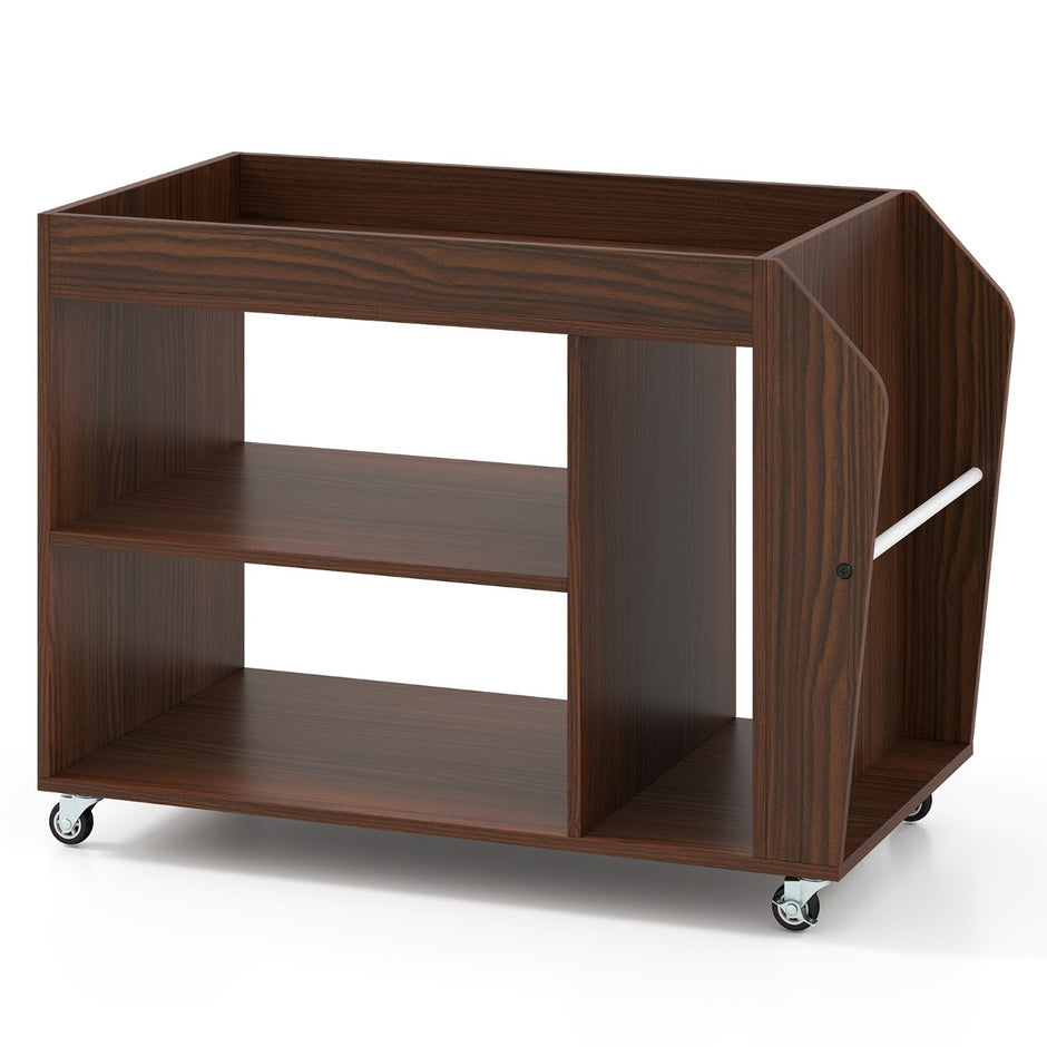 nivåer – sidobord med hjul nattduksbord nattbord rullande soffbord – 3 – Brun