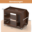 nivåer – sidobord med hjul nattduksbord nattbord rullande soffbord – 3 – Brun