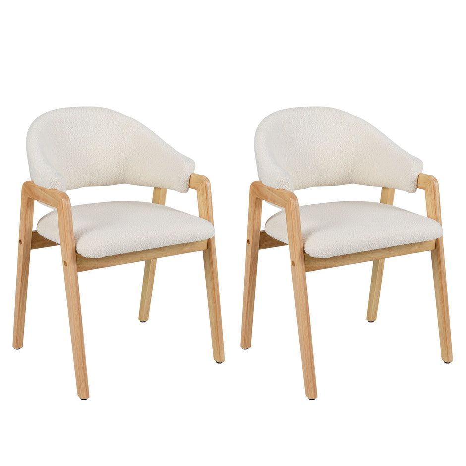pack – moderna matsalsstolar köksstolar med vadderad sits och ergonomisk ryggstöd – 2 – Vit