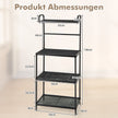 Köksregal – nivå Mikrovågsställ med justerbara hyllplan i metall – 4 59 x 34 x 136 cm – Svart