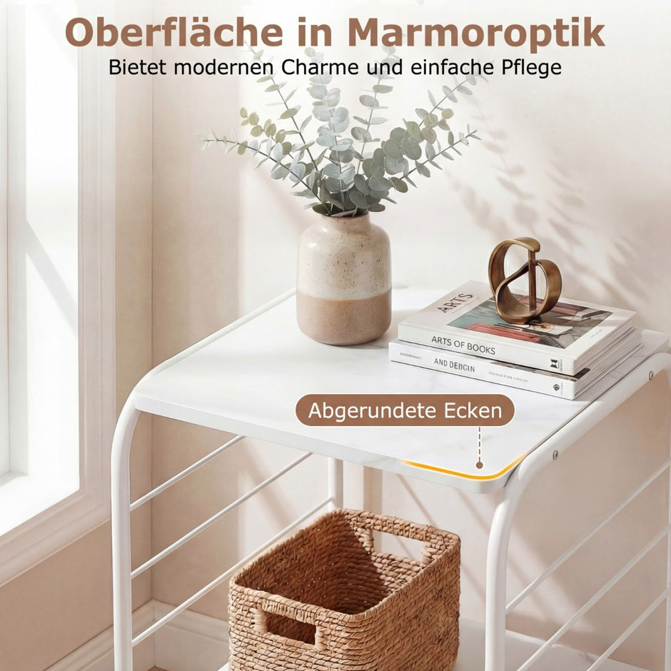 våningar – roterande bokhylla 360° roterbart boktorn med metallram Vitt – 4 – Vit