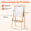 i – Barn Tafel med Magnetisk Tavelkritt och Whiteboard Papperroll Höjdjusterbar – 3 1 – Natur