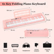 tangenter – hopfällbart pianoklaviatur fullskaligt elektroniskt keyboard med MIDI och Split funktion – 61 – Rosa