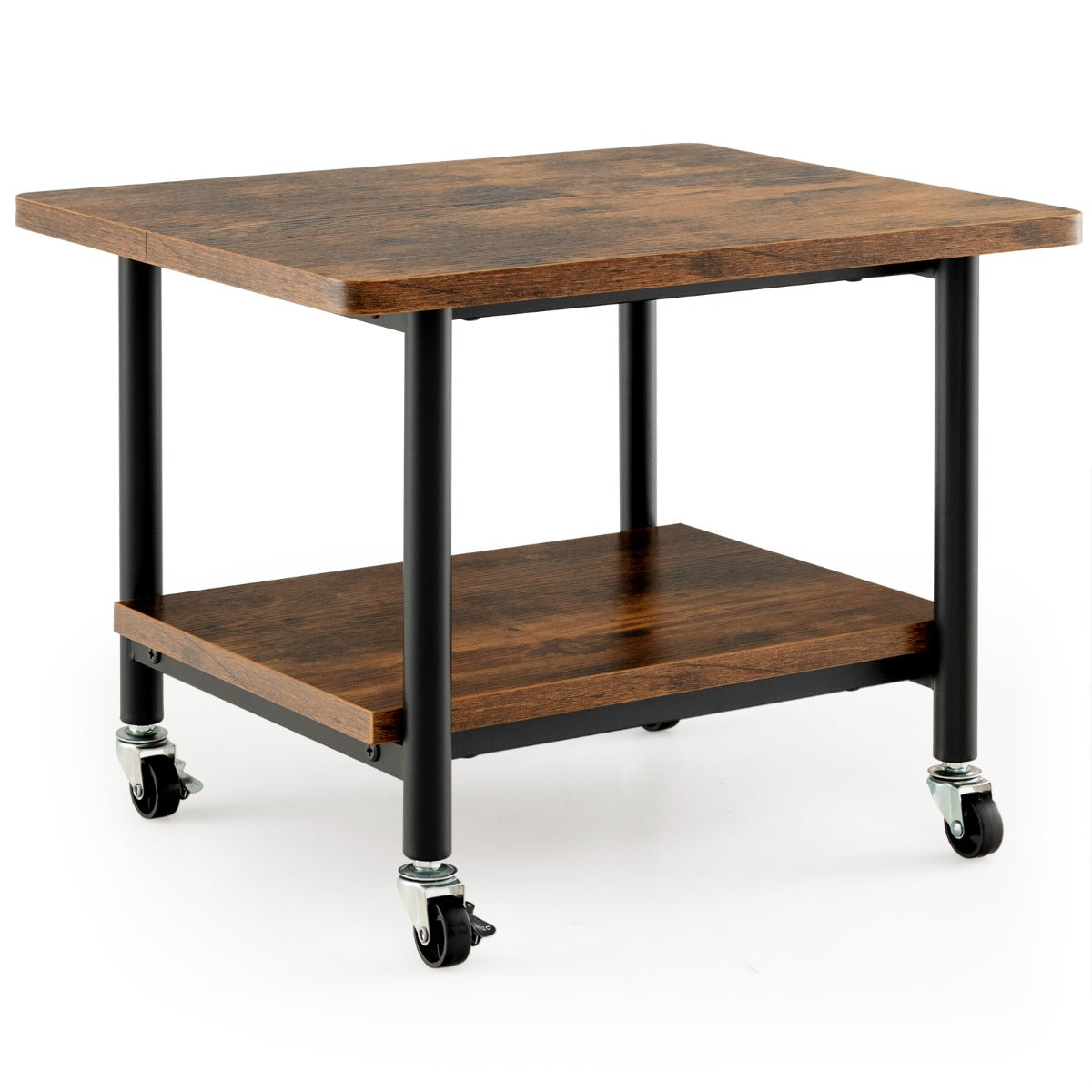 Skrivarfack – under bordet med transporthjul vånings – 2 49 x 40 x 37 cm – Rustik brun