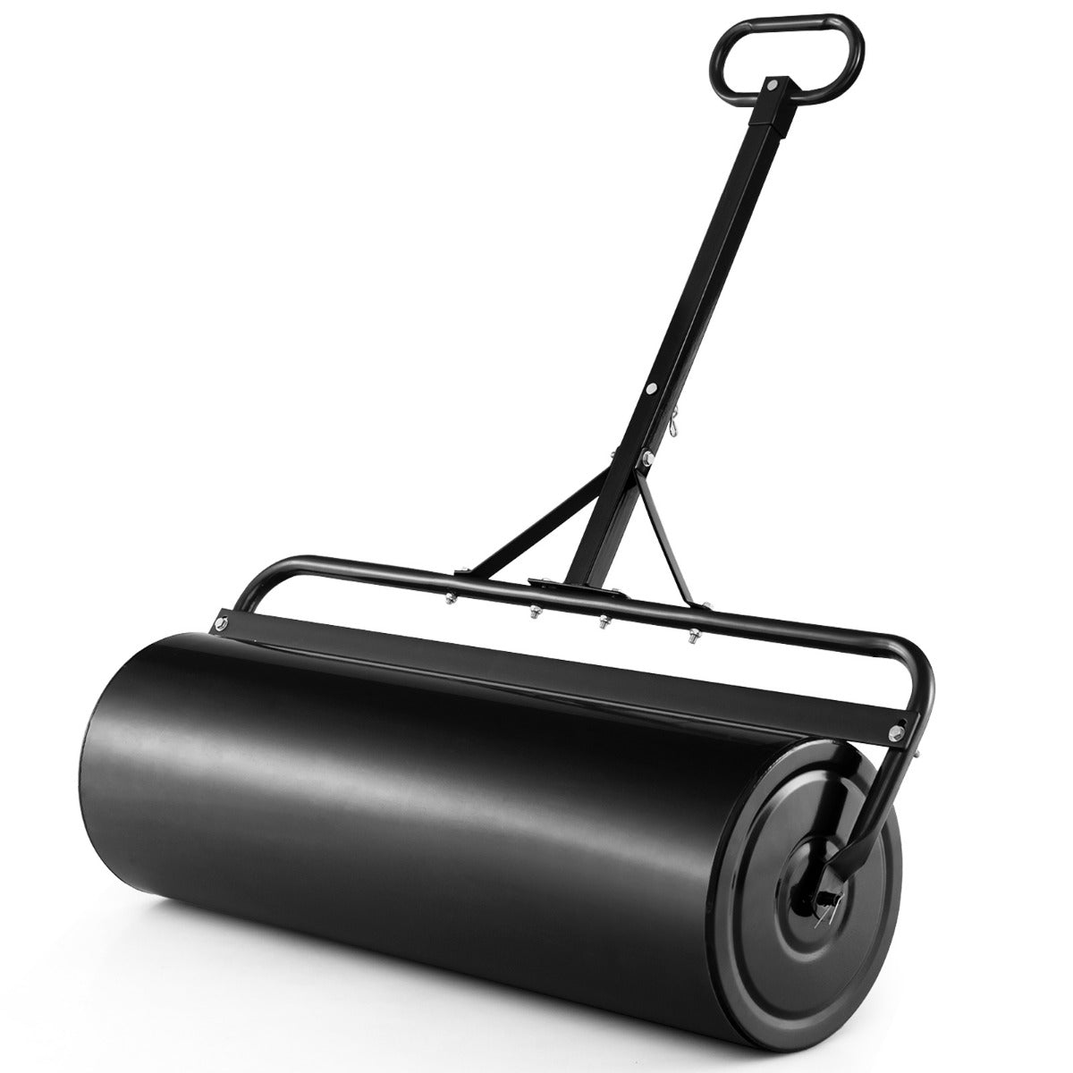 Gräsmatta – rulle Metall med handtag fylld vatten/sand – 113 L Ø 40 cm – Svart