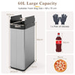 Soptunna – med Vingklaff och Infraröd Rörelsesensor Rostfritt Stål Sopkärl – 60 L – Silver
