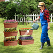 stycken – blomlådor med dräneringssystem, planteringslådor, vertikalt högbädd, planteringskärl, bruna – 6 – Brun