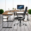L – format skrivbord med fällbar bordsskiva nedre bokhylla och CPU stativ ritbord datorbord – 170 x 150 x 75 cm – Brun